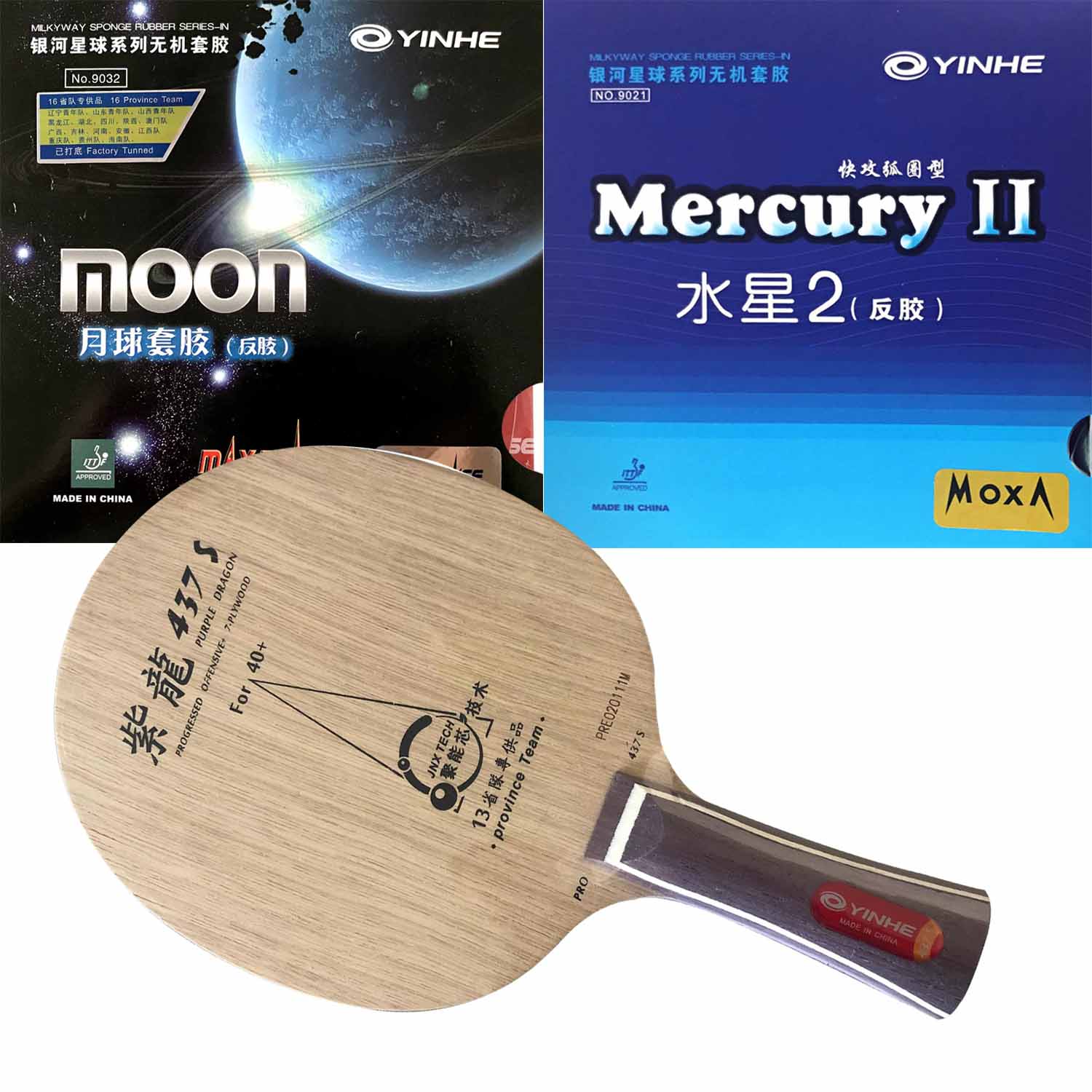 Table Tennis Zhang Jike - プロコンボラケット YINHE パープルドラゴン 437S 437 S