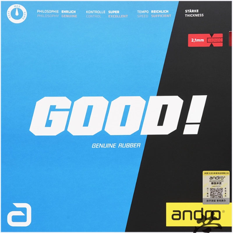 Table Tennis Racket - Andro GOOD卓球ラバー、非粘着性、高弾性、高強度、速攻とループを両立した卓球ラケット用ラバー